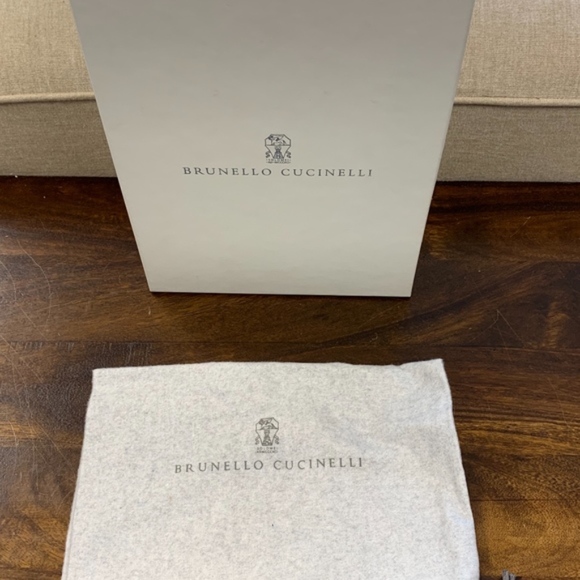 Brunello Cucinelli Grey Peep Toe Monili Suede Pump - Picture 5 of 5